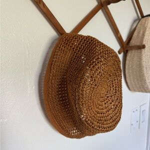Vintage Italian Caramel Crochet Bucket Hat